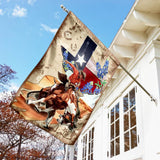 Texas Horseback Riding Flag | Garden Flag | Double Sided House Flag