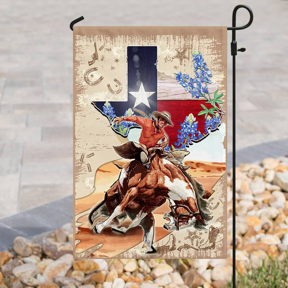 Texas Horseback Riding Flag | Garden Flag | Double Sided House Flag