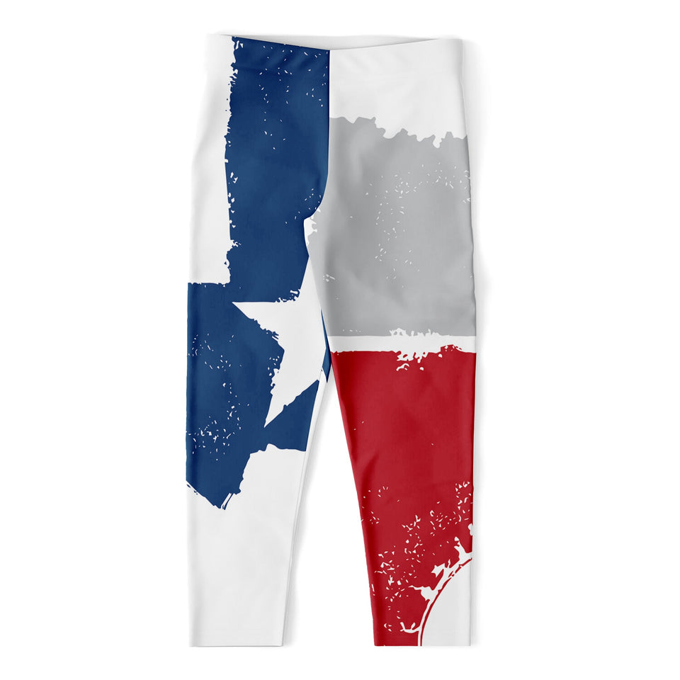 Texas State Flag Print Women's Capri Leggings