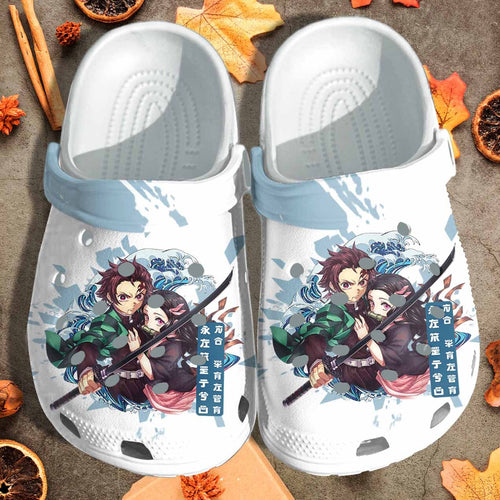 Clog Fan Art Custom Japanese ga Outdoor Boy Girl Clog Personalize Name, Text - Love Mine Gifts