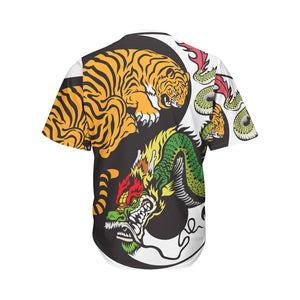 Baseball Jersey Tiger And Dragon Yin Yang Print Men's Baseball Jersey 3D Print - Love Mine Gifts