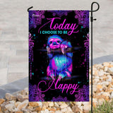Today I Choose To Be Happy Sloth Mandala Flag | Garden Flag | Double Sided House Flag