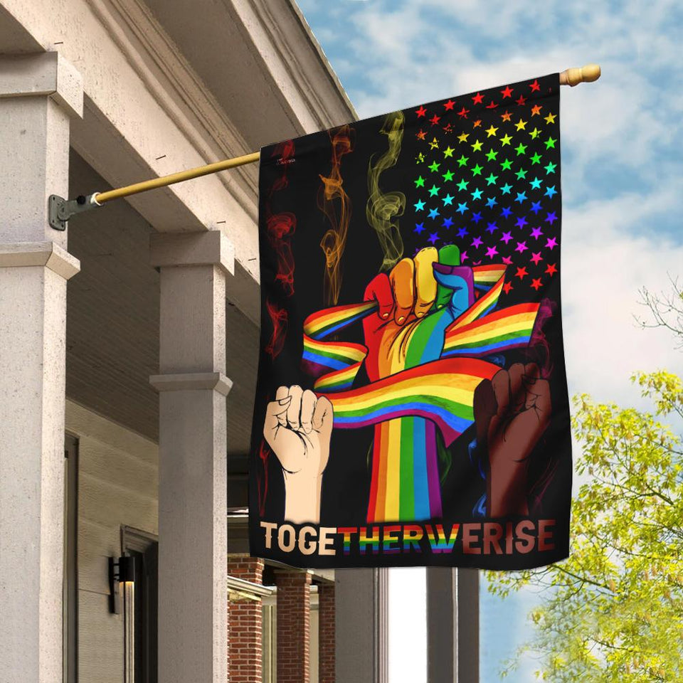 Together We Rise LGBT Flag | Garden Flag | Double Sided House Flag