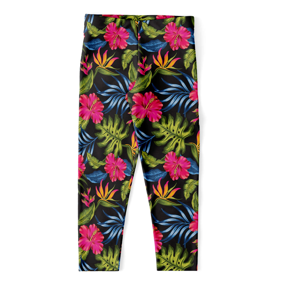 Tropical Bird Of Paradise Pattern Print Women's Capri Leggings