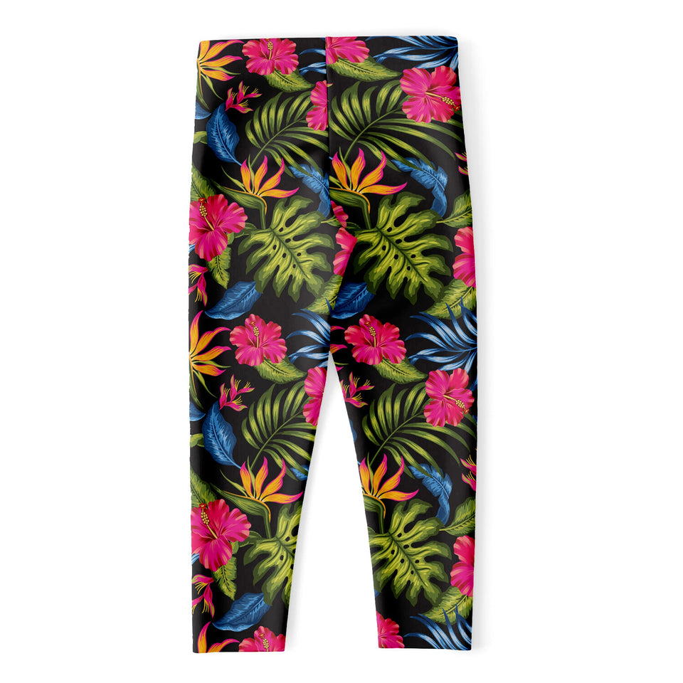 Tropical Bird Of Paradise Pattern Print Women's Capri Leggings