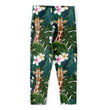 Tropical Giraffe Pattern Print Women's Capri Leggings