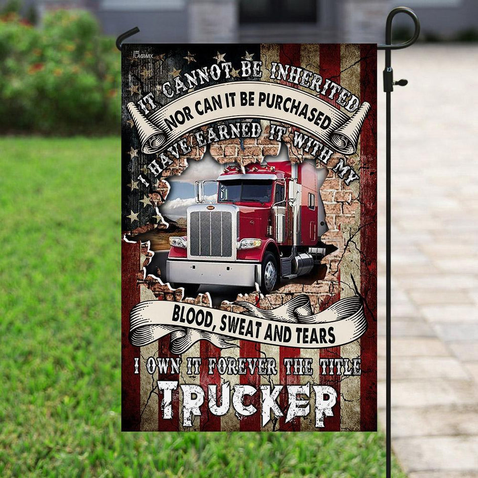 Truck Driver Trucker American US Flag | Garden Flag | Double Sided House Flag