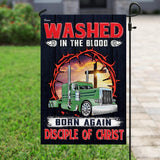 Trucker. Born Again Disciple Of Christ Flag | Garden Flag | Double Sided House Flag