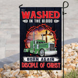 Trucker. Born Again Disciple Of Christ Flag | Garden Flag | Double Sided House Flag