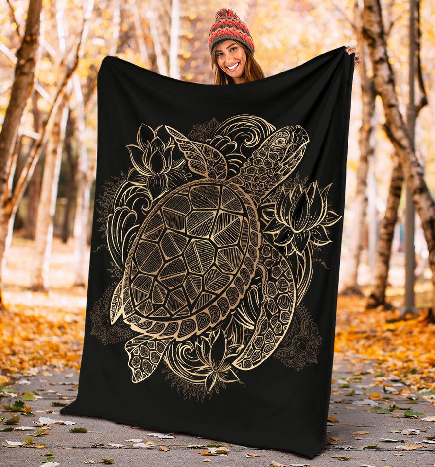 Fleece Blanket Turtle Beauty Premium Personalized Custom Name Date Fleece Blanket Print 3D, Unisex, Kid, Adult - Love Mine Gifts