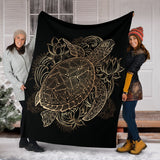 Fleece Blanket Turtle Beauty Premium Personalized Custom Name Date Fleece Blanket Print 3D, Unisex, Kid, Adult - Love Mine Gifts