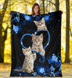 Twinkling blue heart Cat blanket