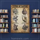 Poster - Canvas Types Of Sloths Personalized Canvas, Poster Custom Design Wall Art - Love Mine Gifts