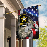 Flag Us Army Veteran With Name Tags Customize Design, Personalized Garden Flag, House Flag Double Sided, Home Design Outdoor Porch - Love Mine Gifts