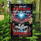Veteran A Proud American Flag | Garden Flag | Double Sided House Flag