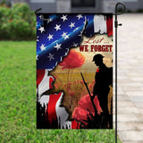 Veteran Remembrance Poppy Lest We Forget Flag | Garden Flag | Double Sided House Flag