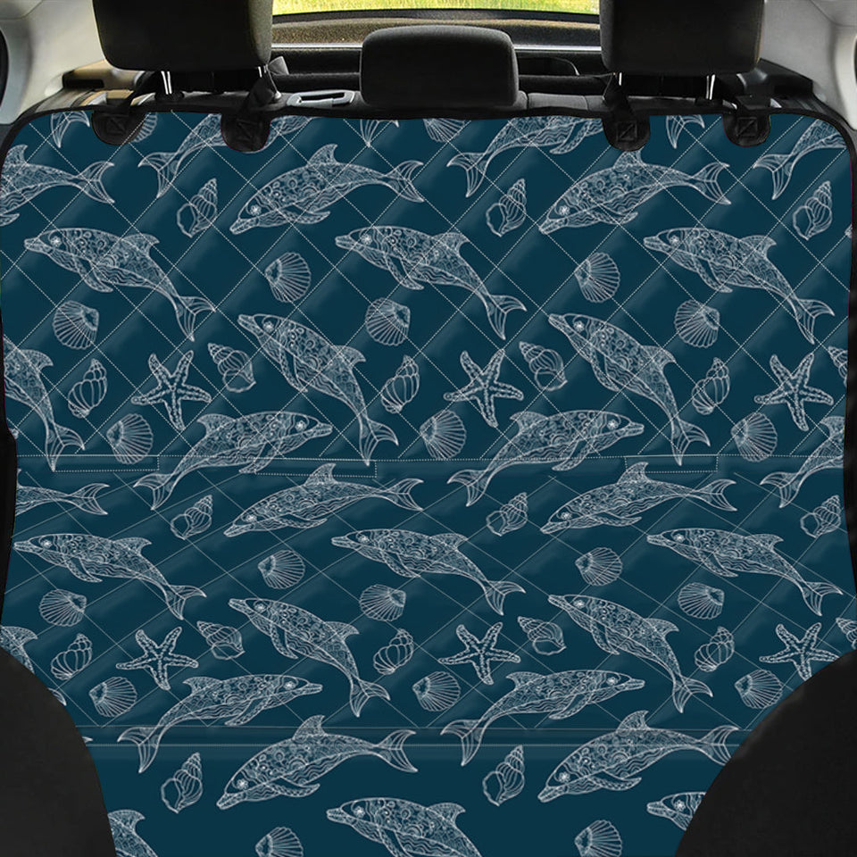 Pet Car Seat Vintage Dolphins Pattern Print Pet Car Back Seat Cover, Dog, Cat Lovers - Love Mine Gifts