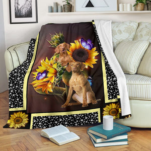 Vizsla dark sunflower blanket