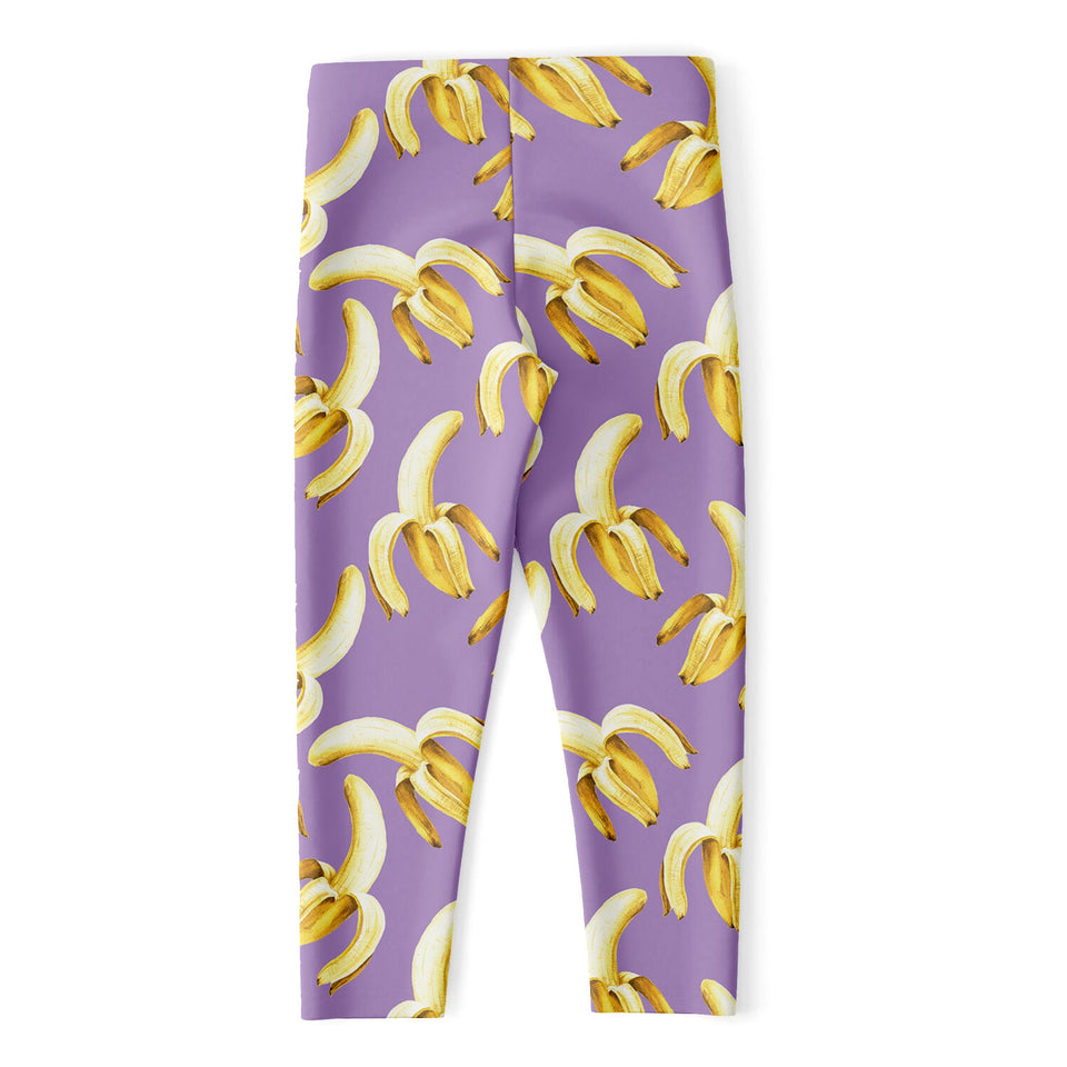 Watercolor Banana Pattern Print Women's Capri Leggings