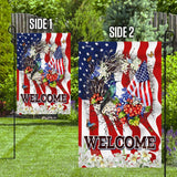 Welcome American Flag | Garden Flag | Double Sided House Flag