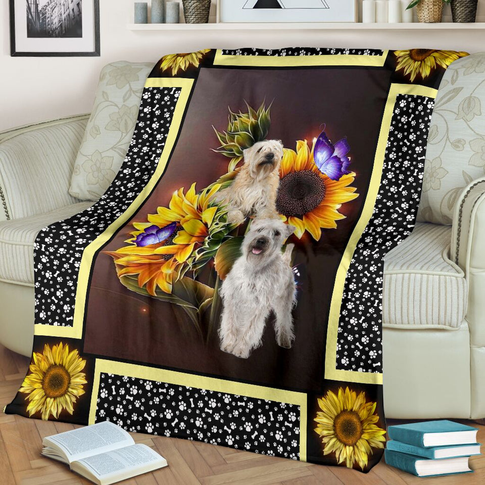 Wheatean terrier dark sunflower blanket