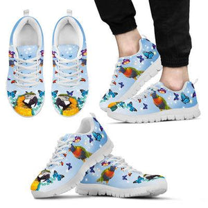 Shoes Sneaker Parrot Butterfly Sneakers, Sneaker Personalized Shoes Custom Name, Text for Women, Men - Love Mine Gifts