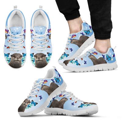 Shoes Sneaker Otters Butterfly Sneakers, Sneaker Personalized Shoes Custom Name, Text for Women, Men - Love Mine Gifts
