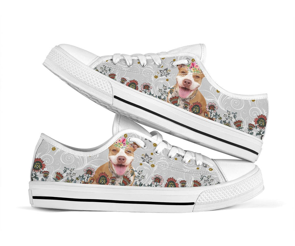 Shoes Low Top Pitbull Awesome Low Top Personalized Shoes Custom Name, Text for Women, Men - Love Mine Gifts