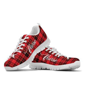 Shoes Sneaker Nurse Plaid Christmas Sneakers, Sneaker Personalized Shoes Custom Name, Text for Women, Men - Love Mine Gifts