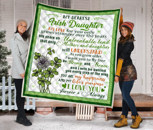 My Dearest Irish St Patrick's Day Fleece Blanket | Adult 60x80 inch | Youth 45x60 inch | Colorful | BK4238