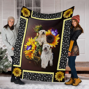 Wheatean terrier dark sunflower blanket