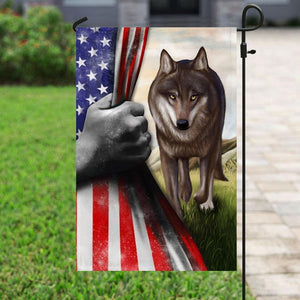 Wolf American Flag | Garden Flag | Double Sided House Flag