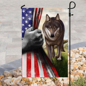 Wolf American Flag | Garden Flag | Double Sided House Flag