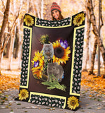 Fleece Blanket Wombat Dark Sunflower Personalized Custom Name Date Fleece Blanket Print 3D, Unisex, Kid, Adult - Love Mine Gifts