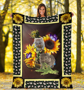 Fleece Blanket Wombat Dark Sunflower Personalized Custom Name Date Fleece Blanket Print 3D, Unisex, Kid, Adult - Love Mine Gifts