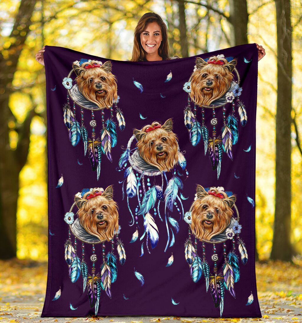 Yorkshire dream catcher blanket comback with purple