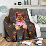 Yorkshire terrier brown blanket and color decor