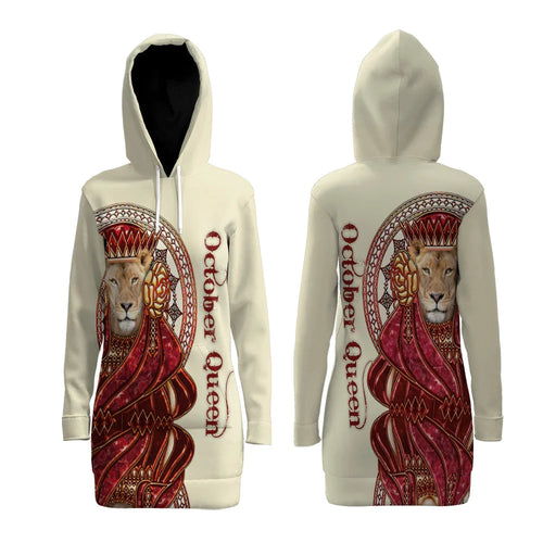 Apparel October Queen 3D All Over Printed Hoodie Dress For Women 3D All Over Printed Custom Text Name - Love Mine Gifts