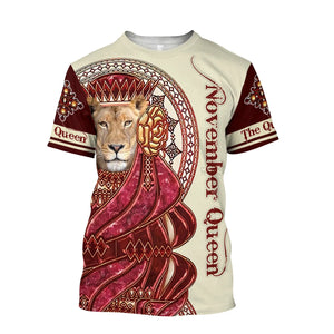 Apparel November Queen 3D All Over Printed Shirt For Women 3D All Over Printed Custom Text Name - Love Mine Gifts