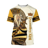Apparel Yellow December King 3D All Over Printed Unisex Shirts 3D All Over Printed Custom Text Name - Love Mine Gifts