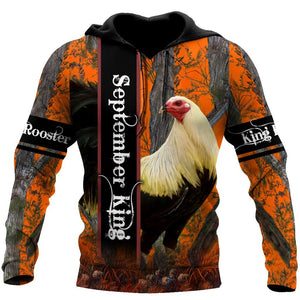 Premium September Rooster D Over Printed Unisex Shirts ML