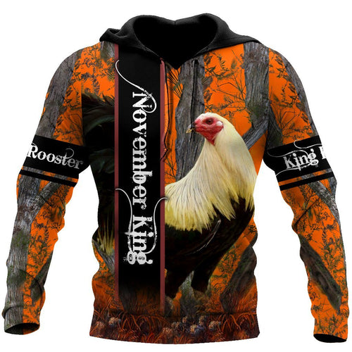  Premium November Rooster D Over Printed Unisex Shirts ML