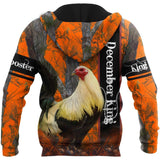 Apparel Premium December Rooster D Over Printed Unisex Shirts Ml 3D All Over Printed Custom Text Name - Love Mine Gifts